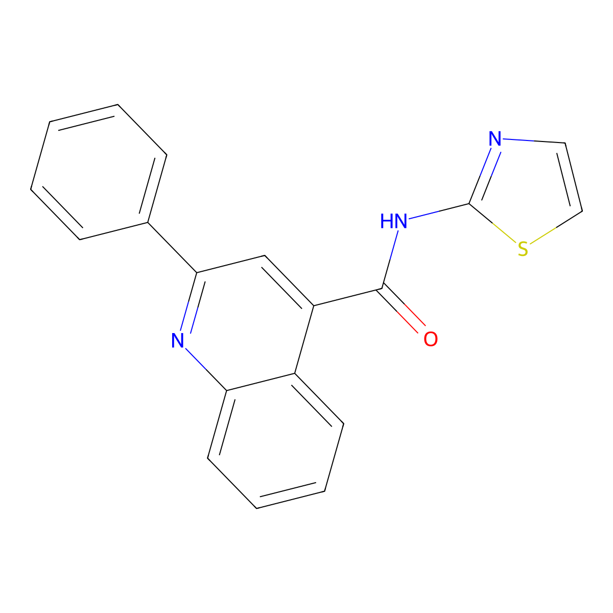 2-phenyl-N-(1,3-thiazol-2-yl)quinoline-4-carboxamide molecular structure, CAS 326023-72-7