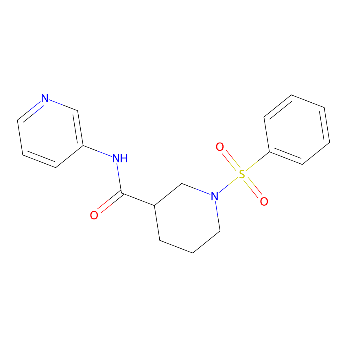 1-(benzenesulfonyl)-N-(pyridin-3-yl)piperidine-3-carboxamide molecular structure, CAS 326023-84-1