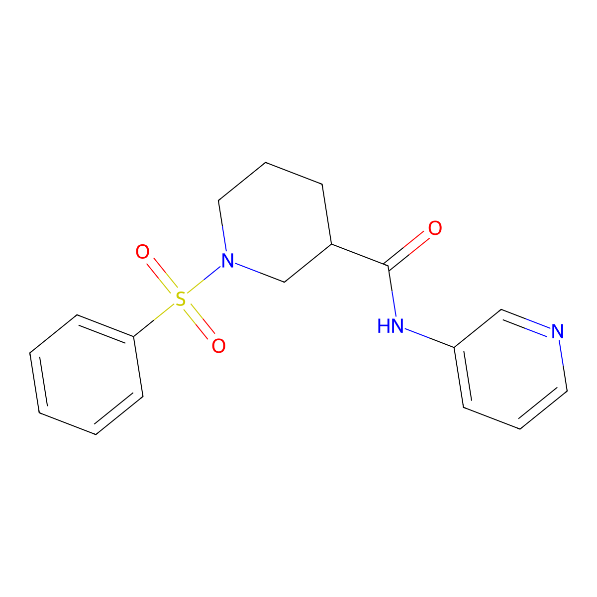 1-(benzenesulfonyl)-N-(pyridin-3-yl)piperidine-3-carboxamide molecular structure, CAS 326023-84-1