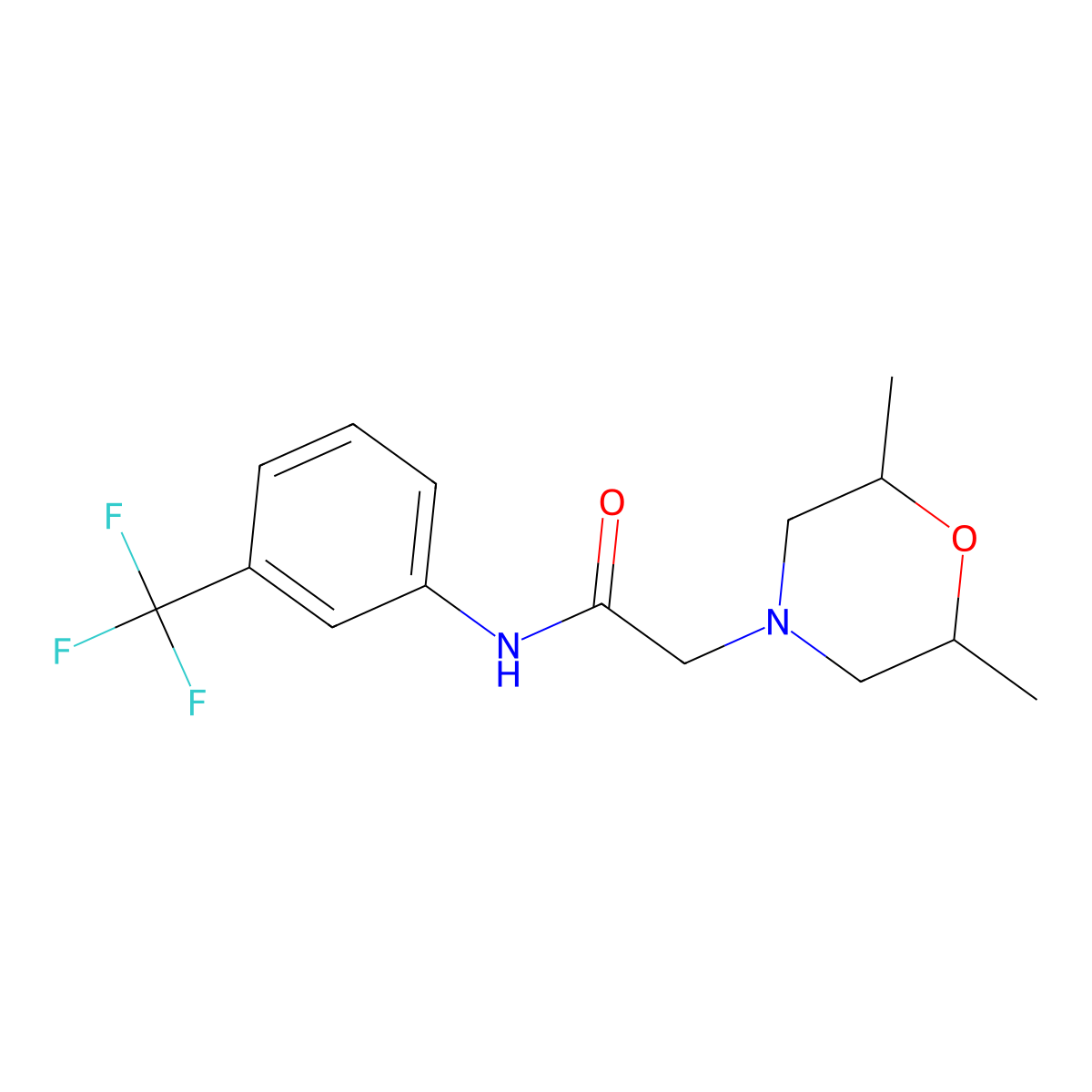 2-(2,6-dimethylmorpholin-4-yl)-N-[3-(trifluoromethyl)phenyl]acetamide molecular structure, CAS 326024-52-6