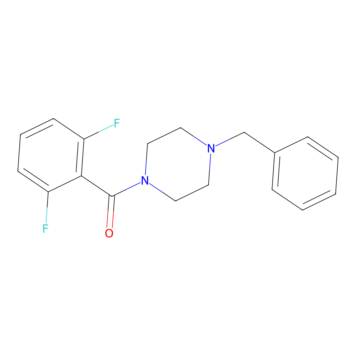 2,6-Difluorophenyl 4-benzylpiperazinyl ketone molecular structure, CAS 326025-25-6
