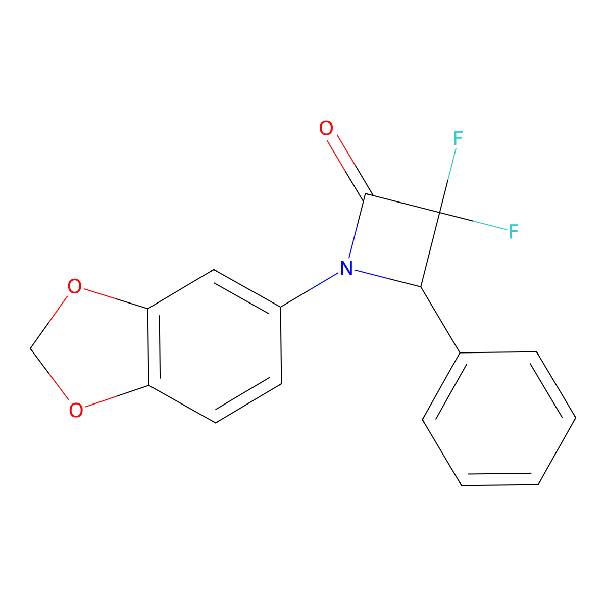 1-(1,3-Dioxaindan-5-yl)-3,3-difluoro-4-phenylazetidin-2-one molecular structure, CAS 326026-06-6