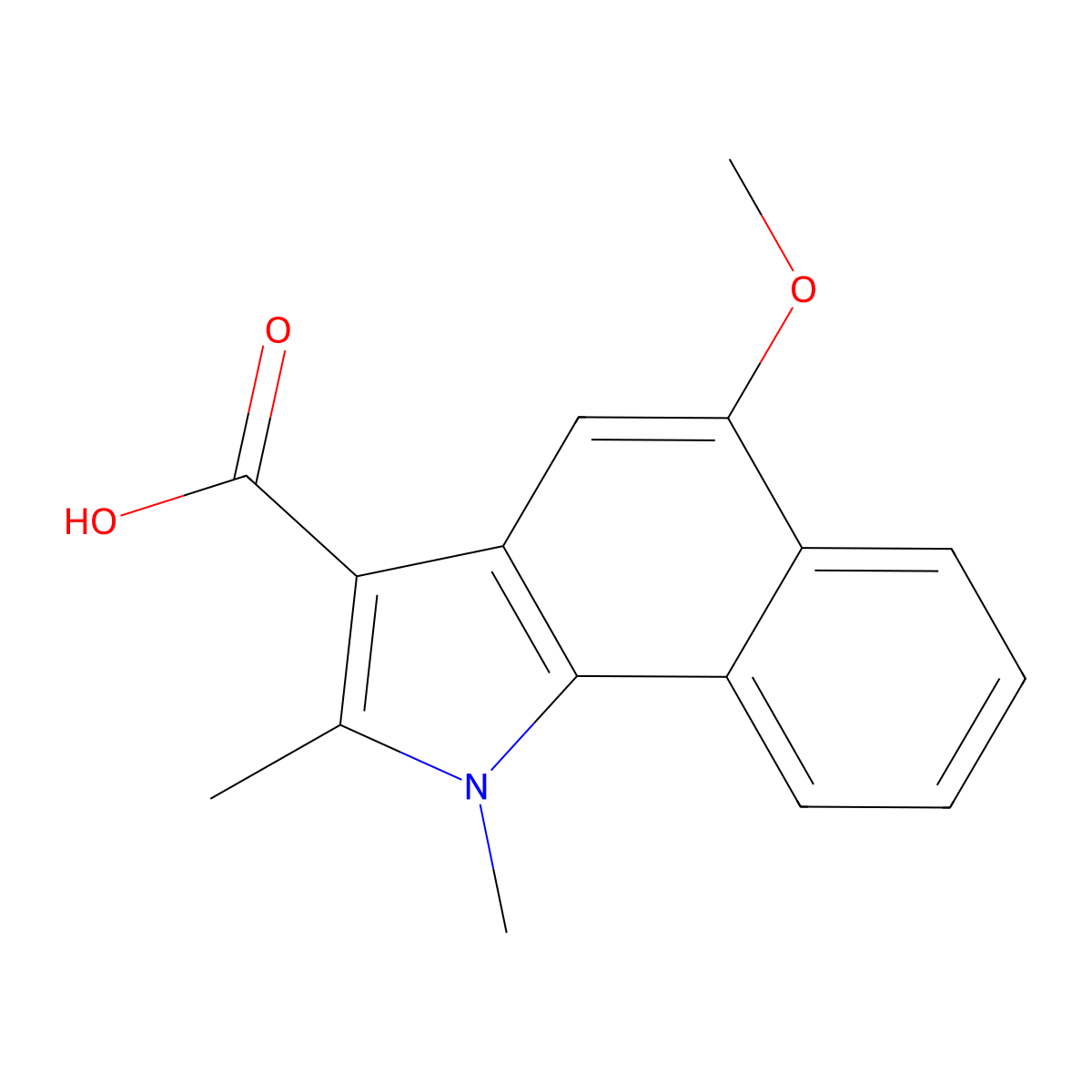 5-methoxy-1,2-dimethyl-1H-benzo[g]indole-3-carboxylic acid molecular structure, CAS 326026-86-2