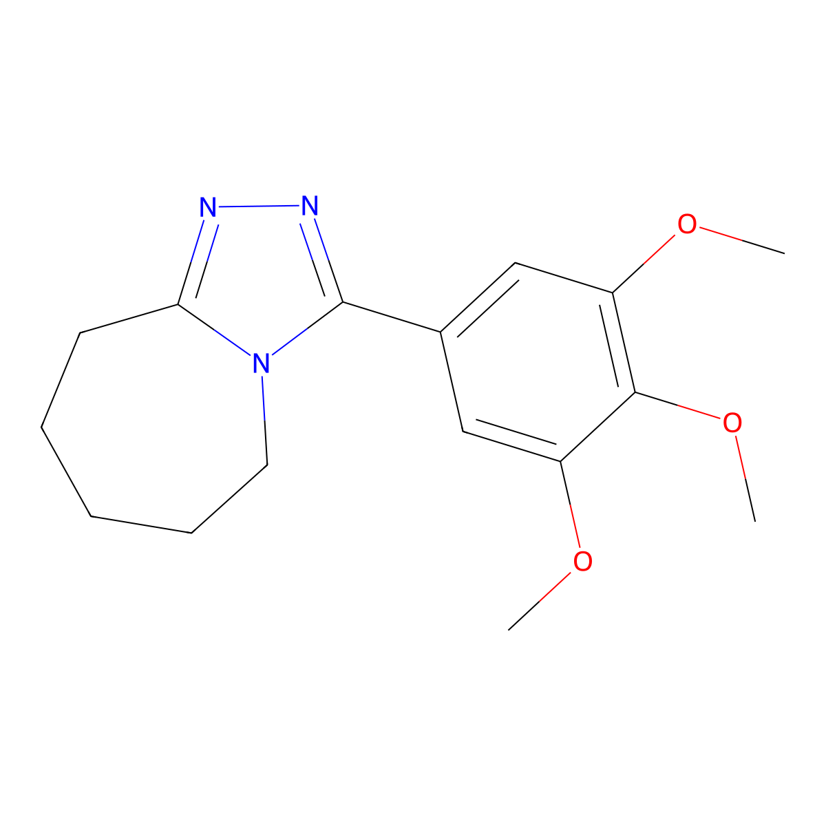 3-(3,4,5-trimethoxyphenyl)-6,7,8,9-tetrahydro-5H-[1,2,4]triazolo[4,3-a]azepine molecular structure, CAS 326034-30-4