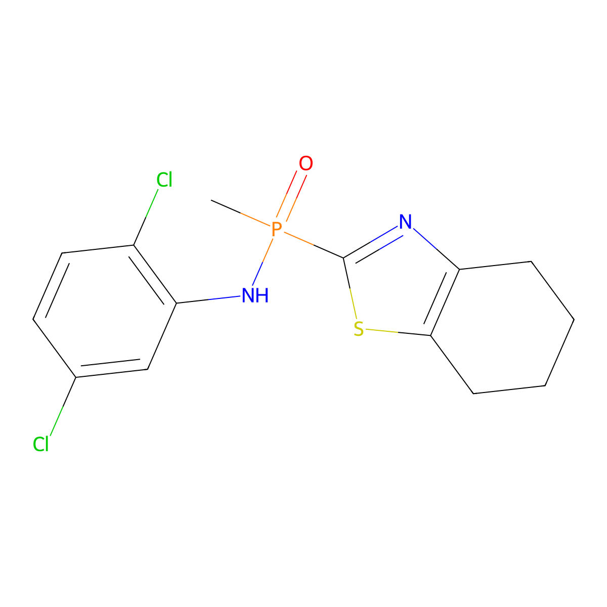 2,5-dichloro-N-[methyl(4,5,6,7-tetrahydro-1,3-benzothiazol-2-yl)phosphoryl]aniline molecular structure, CAS 326034-56-4