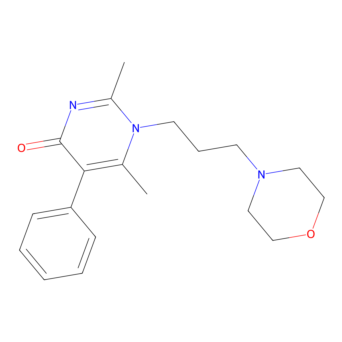 2,6-Dimethyl-1-(3-morpholin-4-ylpropyl)-5-phenylpyrimidin-4-one molecular structure, CAS 326036-37-7