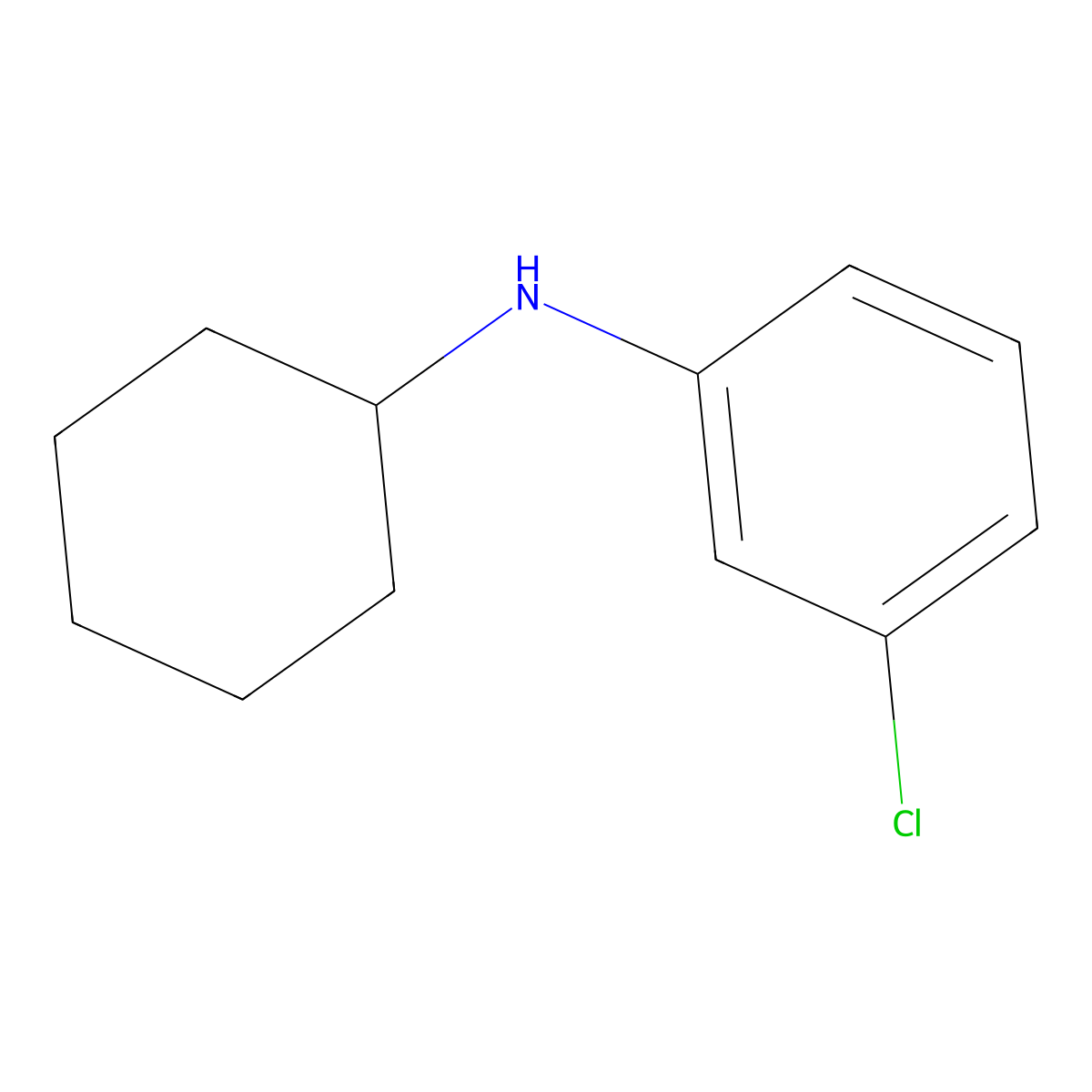 3-chloro-N-cyclohexylaniline molecular structure, CAS 32605-98-4