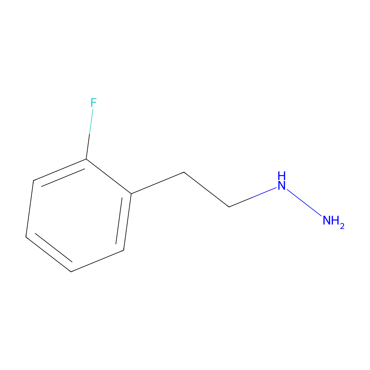 Hydrazine, (2-fluorophenethyl)- molecular structure, CAS 32607-85-5