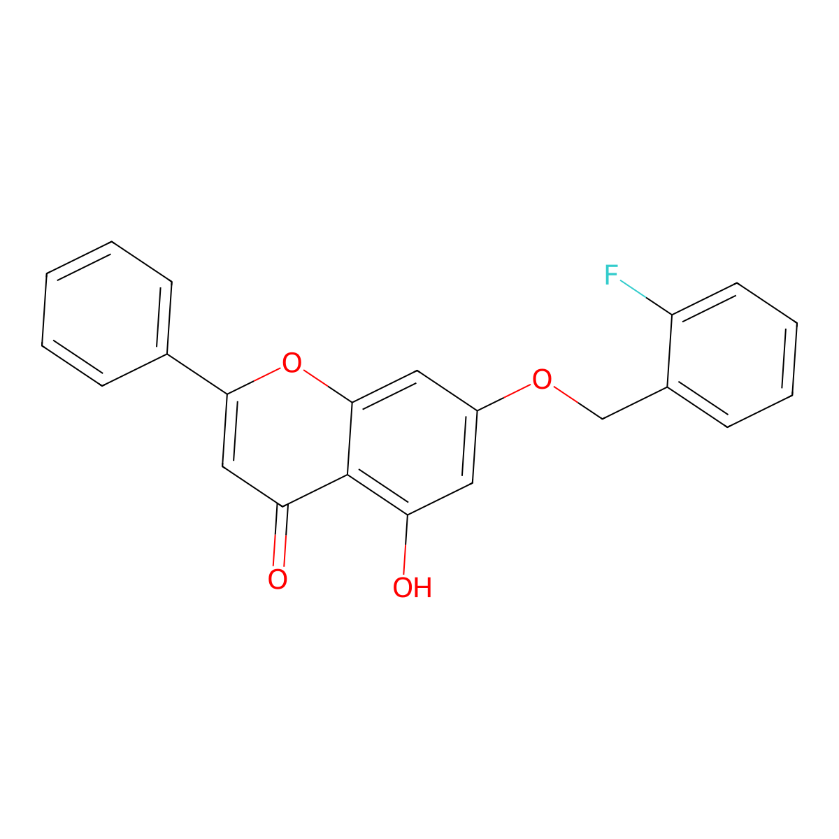 7-[(2-fluorobenzyl)oxy]-5-hydroxy-2-phenyl-4H-chromen-4-one molecular structure, CAS 326090-00-0