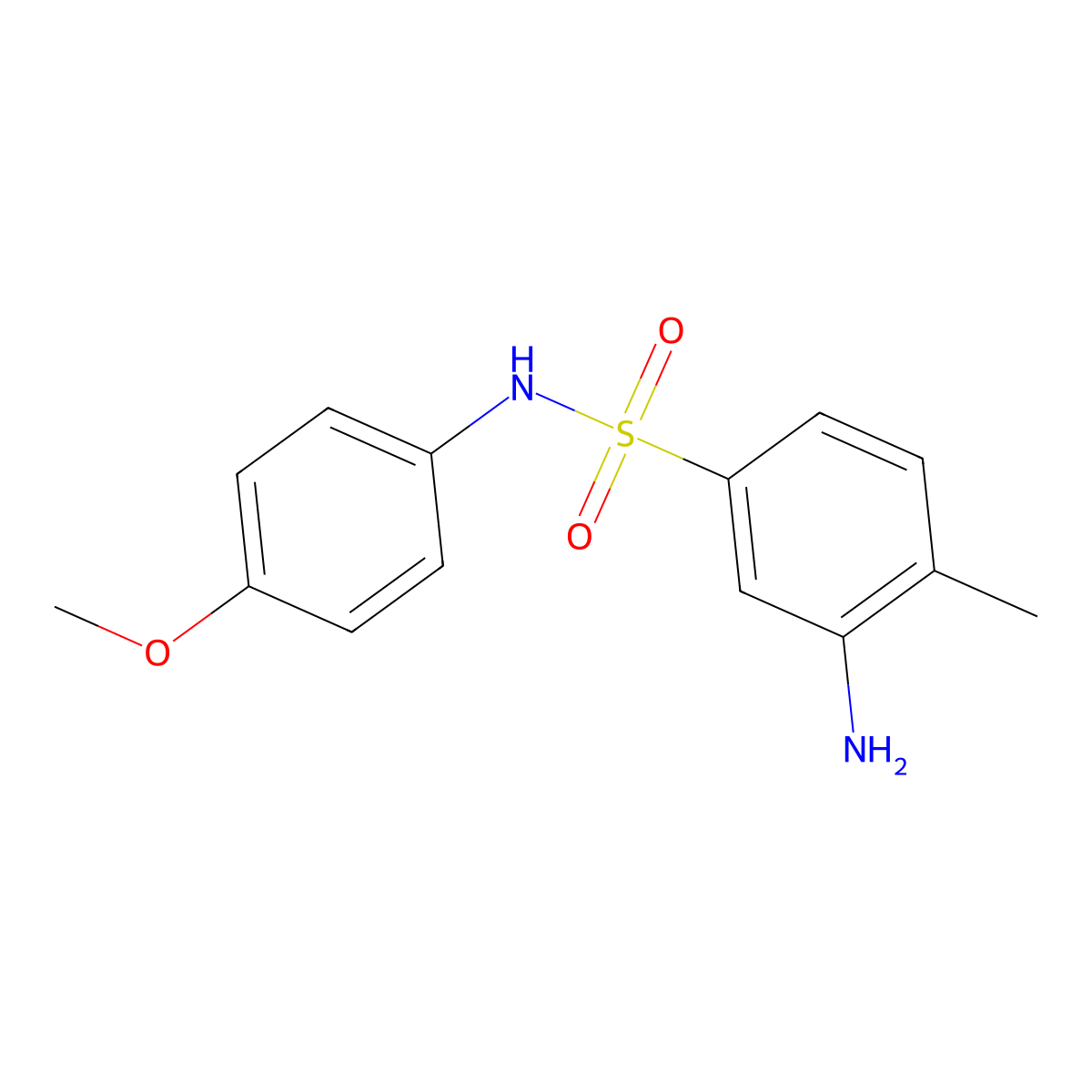 3-amino-N-(4-methoxyphenyl)-4-methylbenzene-1-sulfonamide molecular structure, CAS 326092-30-2