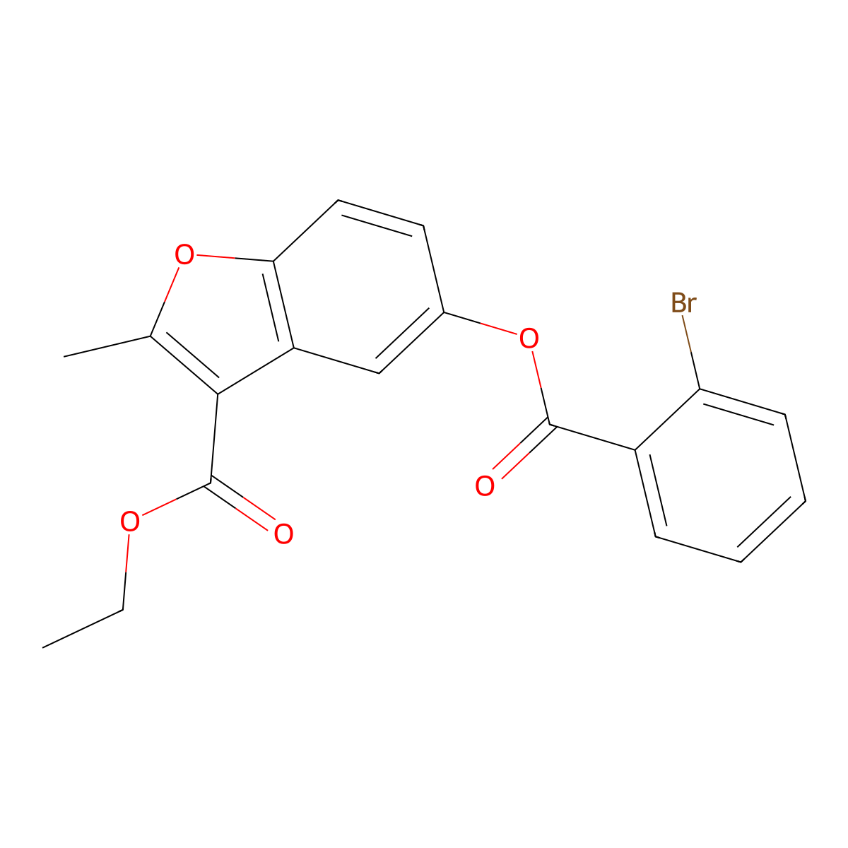 Ethyl 5-(2-bromobenzoyloxy)-2-methyl-1-benzofuran-3-carboxylate molecular structure, CAS 326094-86-4