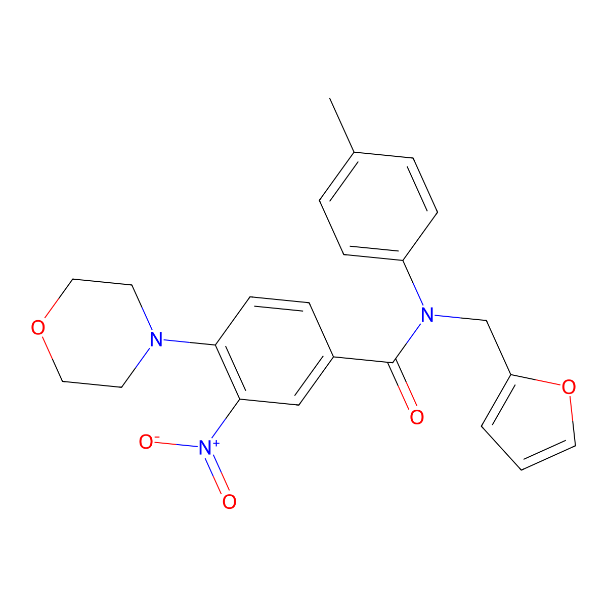 N-(2-furylmethyl)-N-(4-methylphenyl)-4-(4-morpholinyl)-3-nitrobenzamide molecular structure, CAS 326095-31-2
