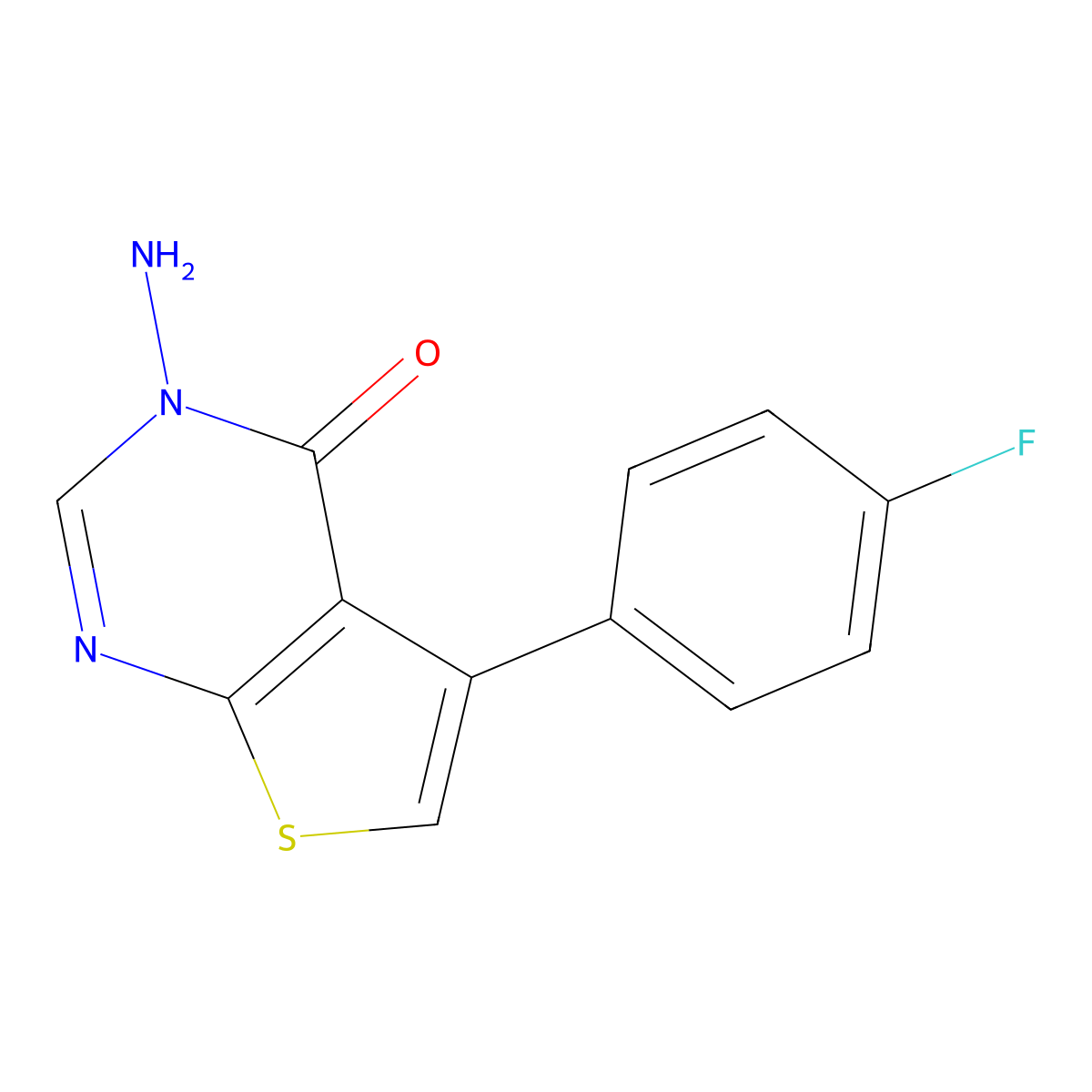 3-amino-5-(4-fluorophenyl)-3H,4H-thieno[2,3-d]pyrimidin-4-one molecular structure, CAS 326097-91-0