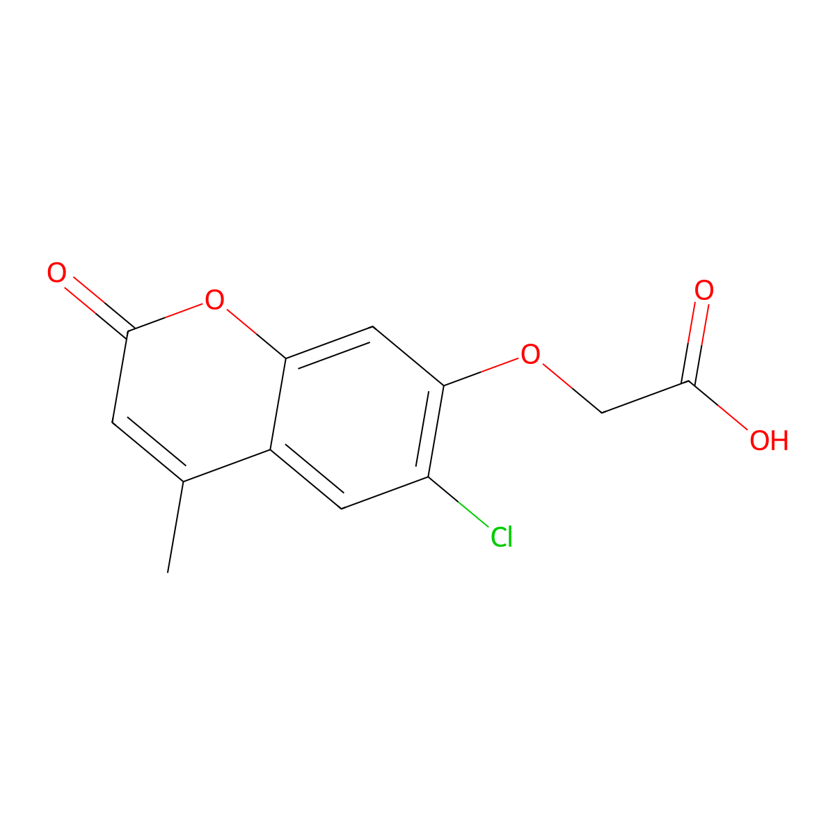 [(6-chloro-4-methyl-2-oxo-2H-chromen-7-yl)oxy]acetic acid molecular structure, CAS 326102-48-1