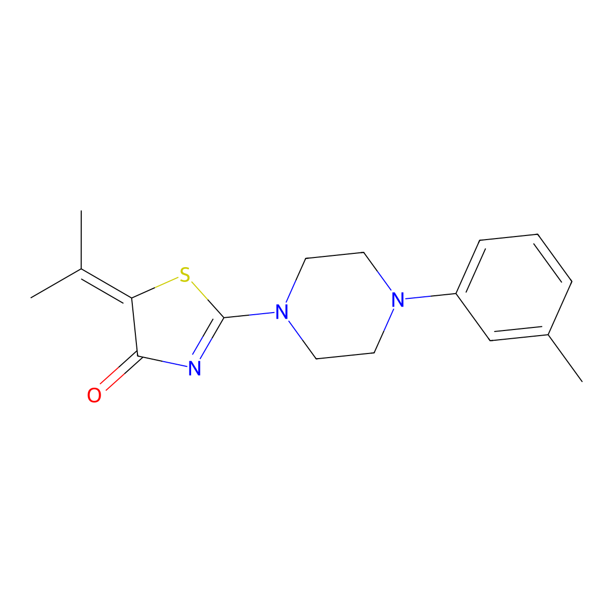 5-Isopropylidene-2-(4-m-tolyl-piperazin-1-yl)-thiazol-4-one molecular structure, CAS 326173-99-3