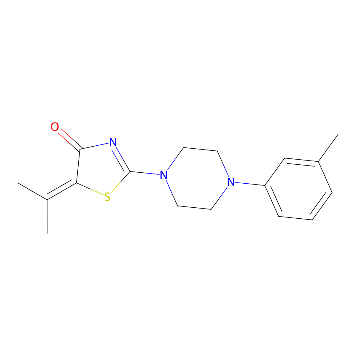 5-Isopropylidene-2-(4-m-tolyl-piperazin-1-yl)-thiazol-4-one molecular structure, CAS 326173-99-3