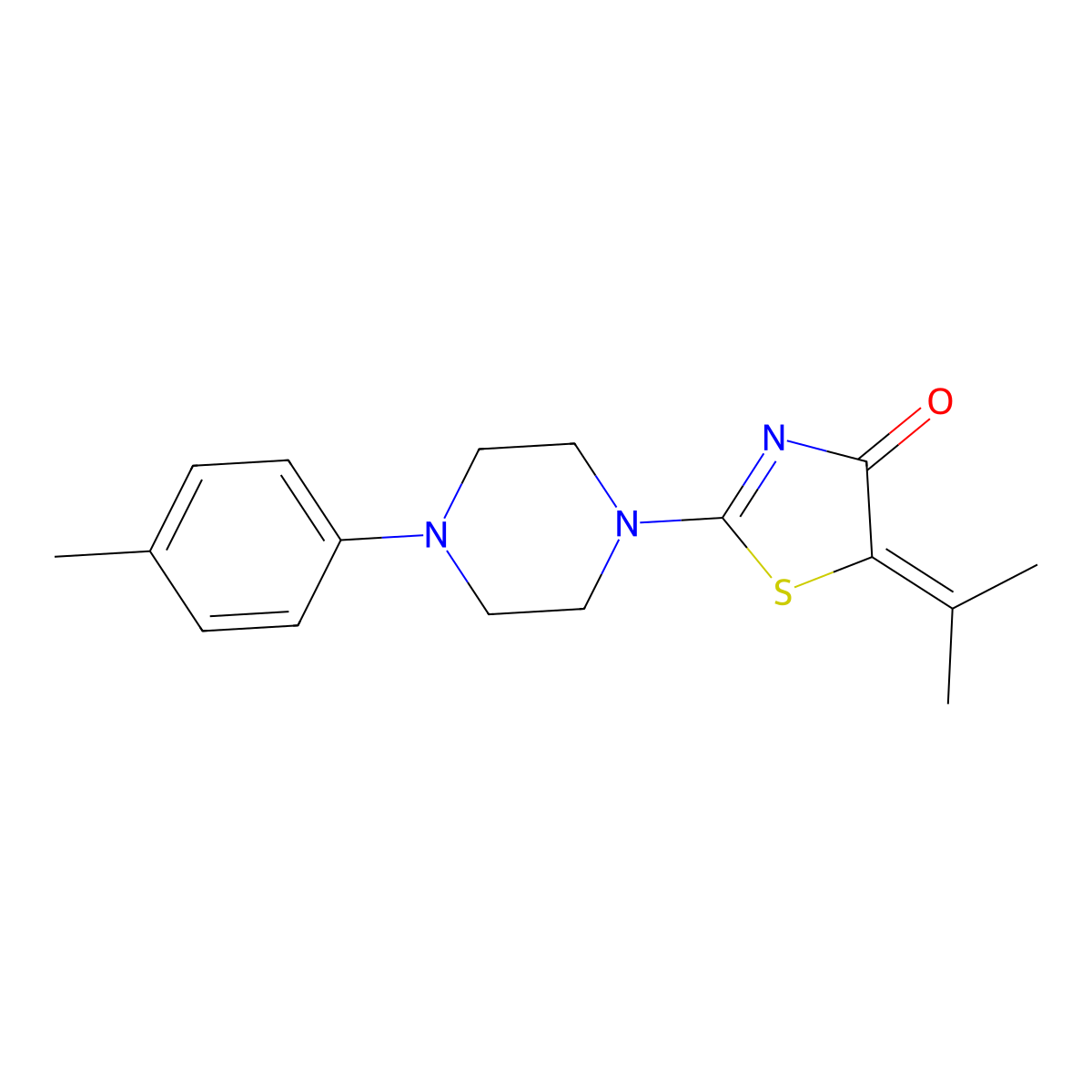 5-Isopropylidene-2-(4-p-tolyl-piperazin-1-yl)-thiazol-4-one molecular structure, CAS 326174-42-9