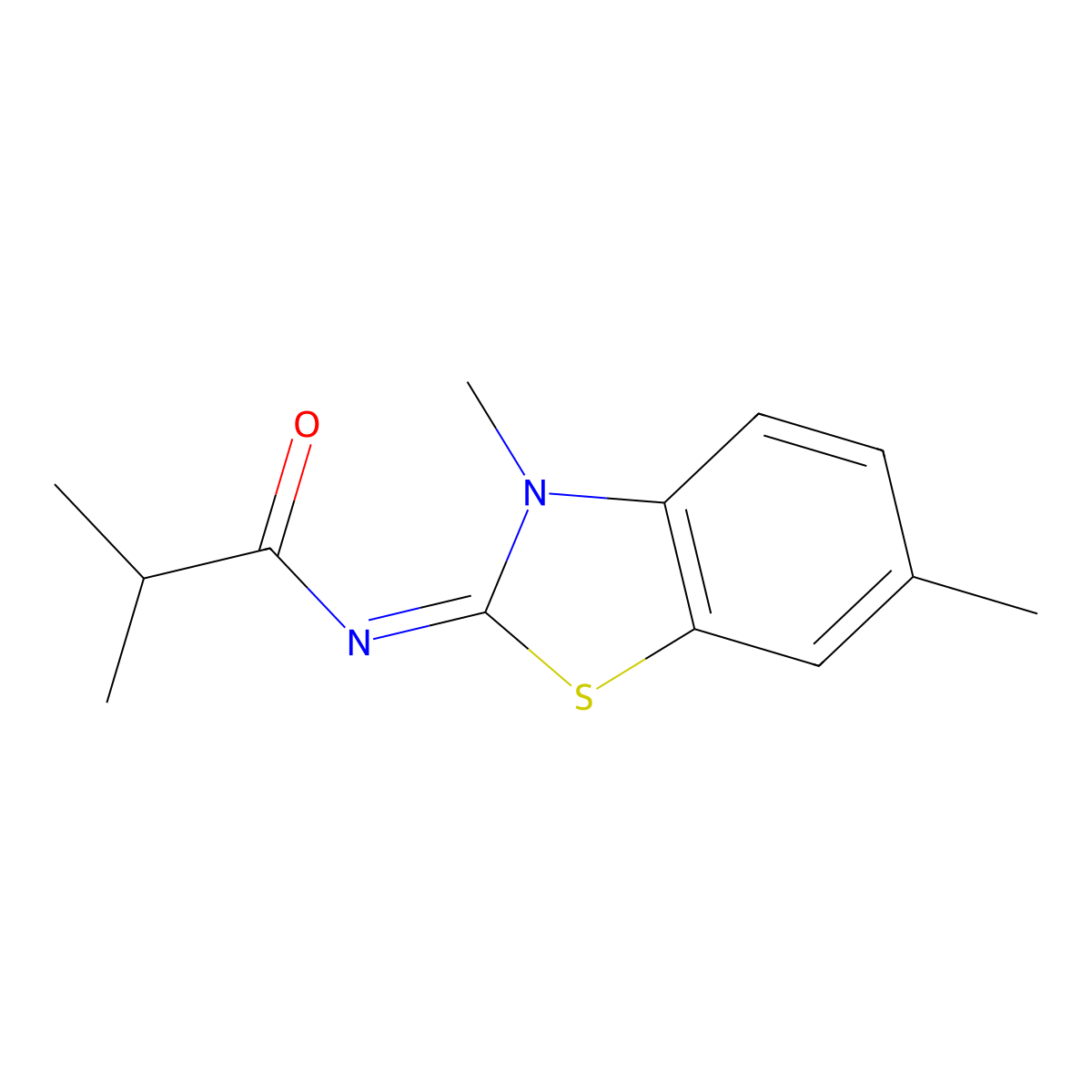 (E)-N-(3,6-dimethylbenzo[d]thiazol-2(3H)-ylidene)isobutyramide molecular structure, CAS 326179-32-2