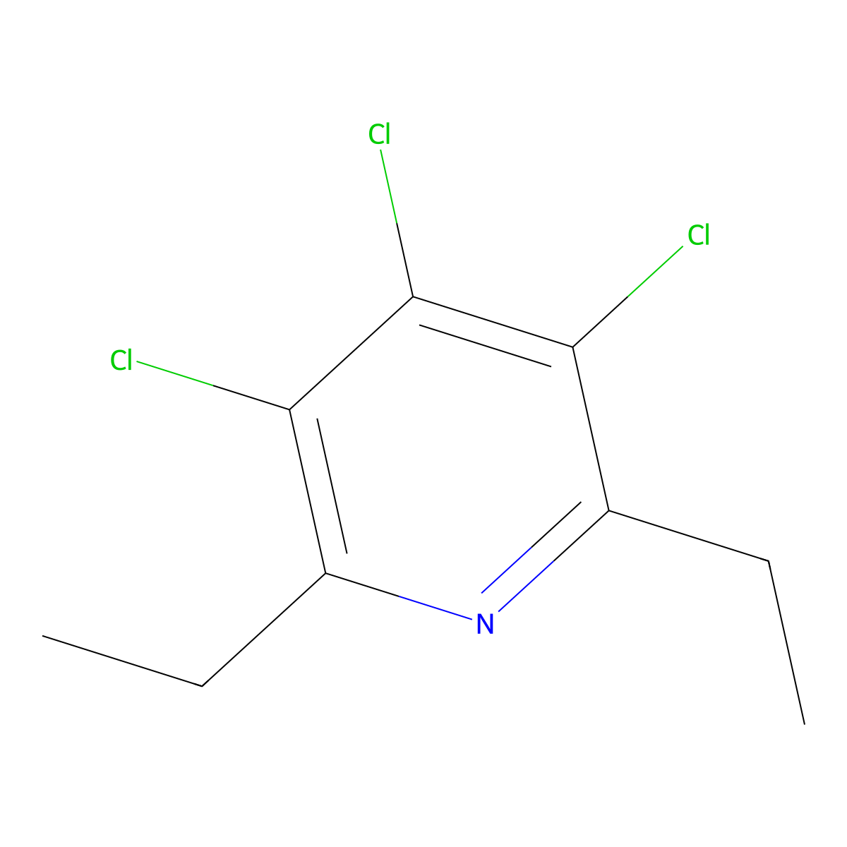 3,4,5-Trichloro-2,6-diethylpyridine molecular structure, CAS 32618-38-5