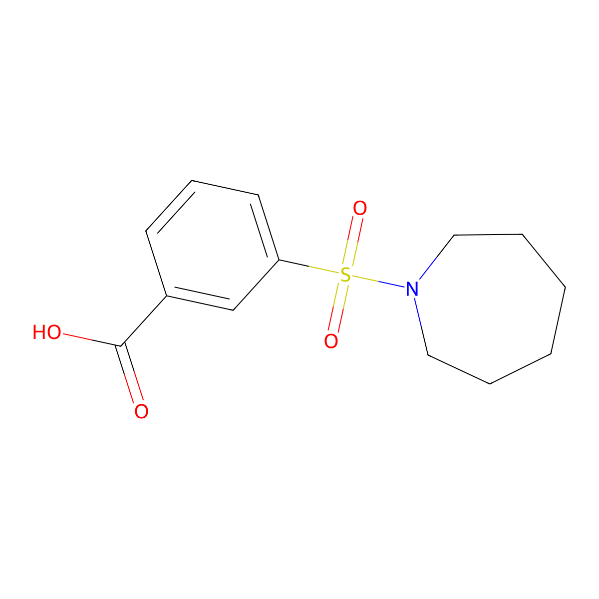 3-(Azepan-1-ylsulfonyl)benzoic acid molecular structure, CAS 326182-57-4