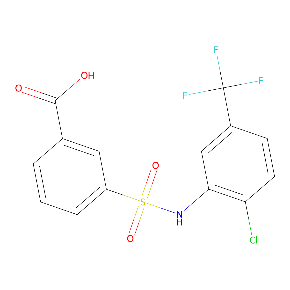 3-{[2-Chloro-5-(trifluoromethyl)phenyl]sulfamoyl}benzoic acid molecular structure, CAS 326182-69-8