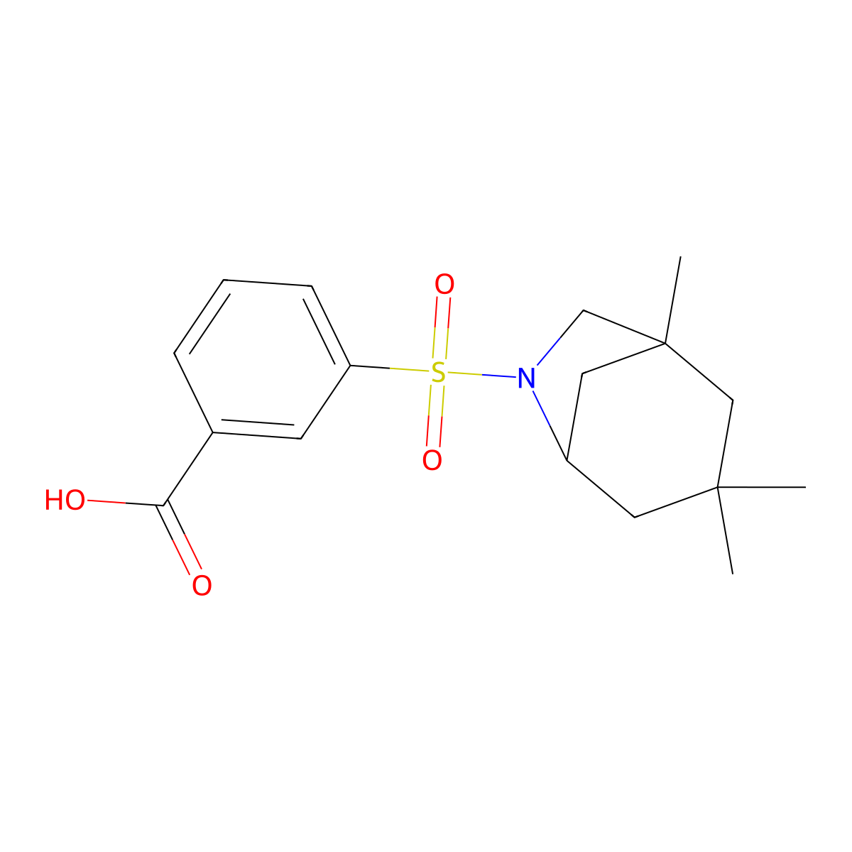 3-({1,3,3-Trimethyl-6-azabicyclo[3.2.1]octan-6-yl}sulfonyl)benzoic acid molecular structure, CAS 326182-73-4