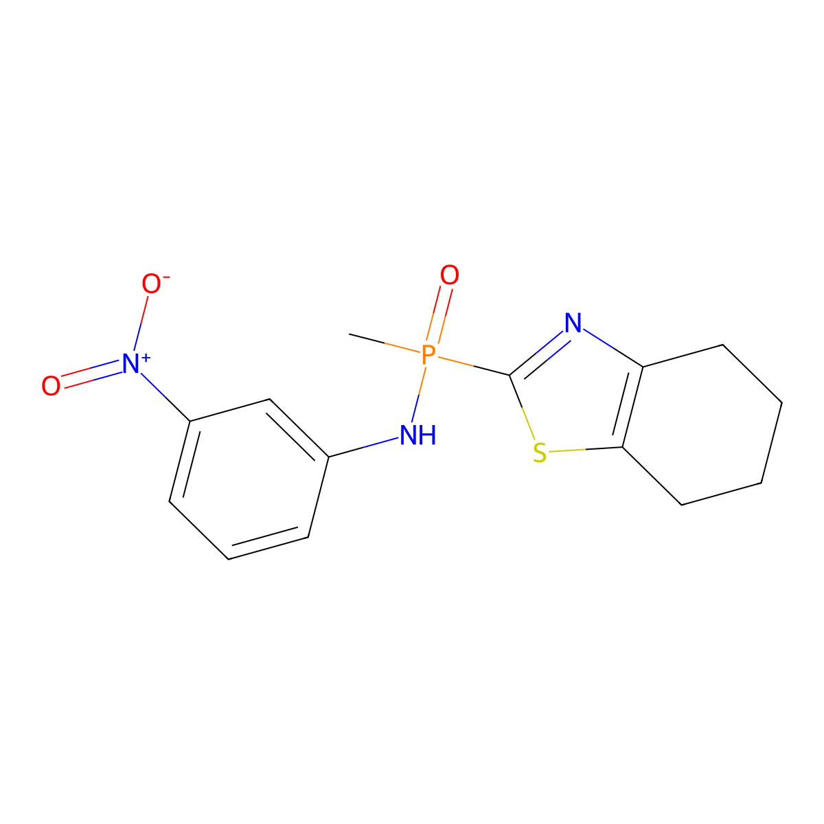 N-[methyl(4,5,6,7-tetrahydro-1,3-benzothiazol-2-yl)phosphoryl]-3-nitroaniline molecular structure, CAS 326184-11-6