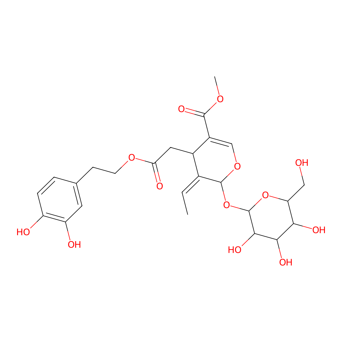 Oleuropein molecular structure, CAS 32619-42-4