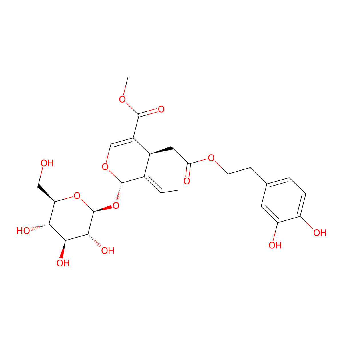 Oleuropein molecular structure, CAS 32619-42-4