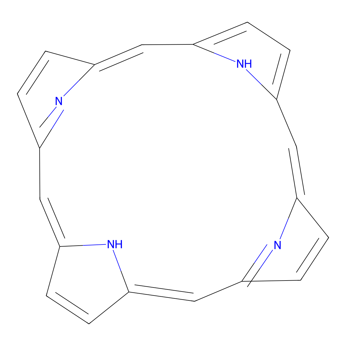21H,22H-Porphine molecular structure, CAS 3262-43-9
