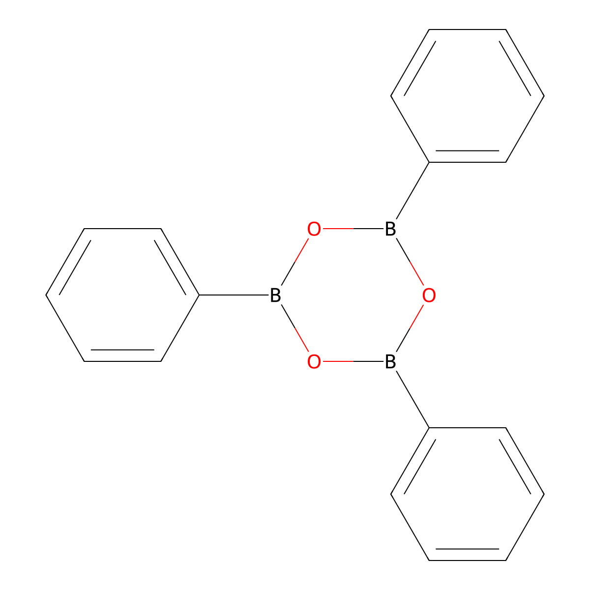 Triphenylboroxin molecular structure, CAS 3262-89-3