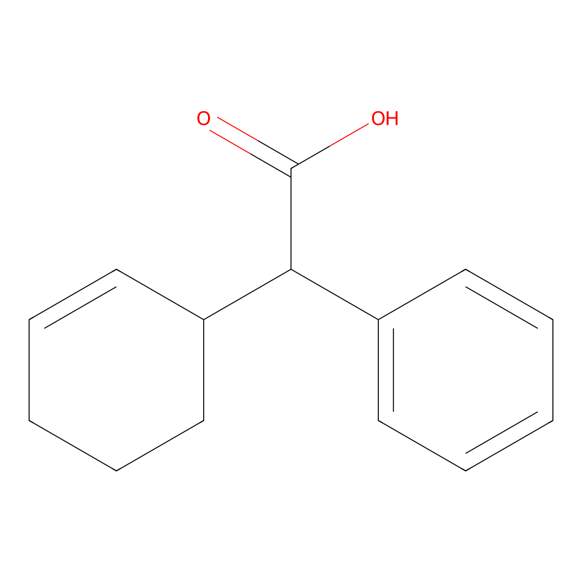 2-Cyclohexen-1-yl(phenyl)acetic acid molecular structure, CAS 32623-14-6