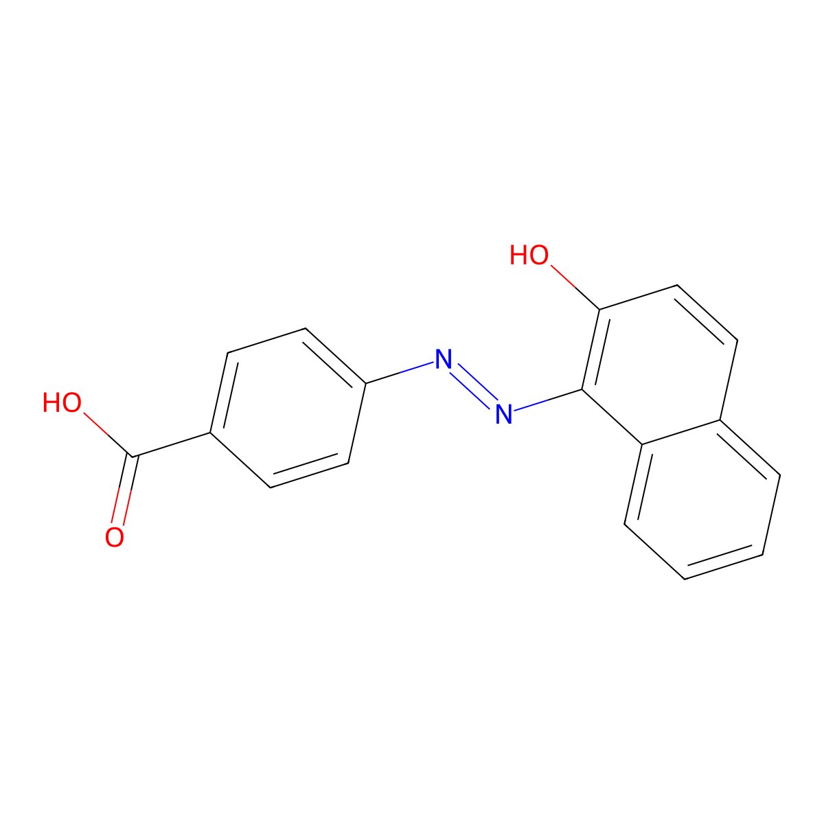 Benzoic acid, p-((2-hydroxy-1-naphthyl)azo)- molecular structure, CAS 32624-40-1