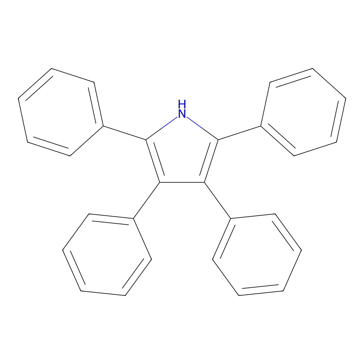 1H-Pyrrole, 2,3,4,5-tetraphenyl- molecular structure, CAS 3263-79-4