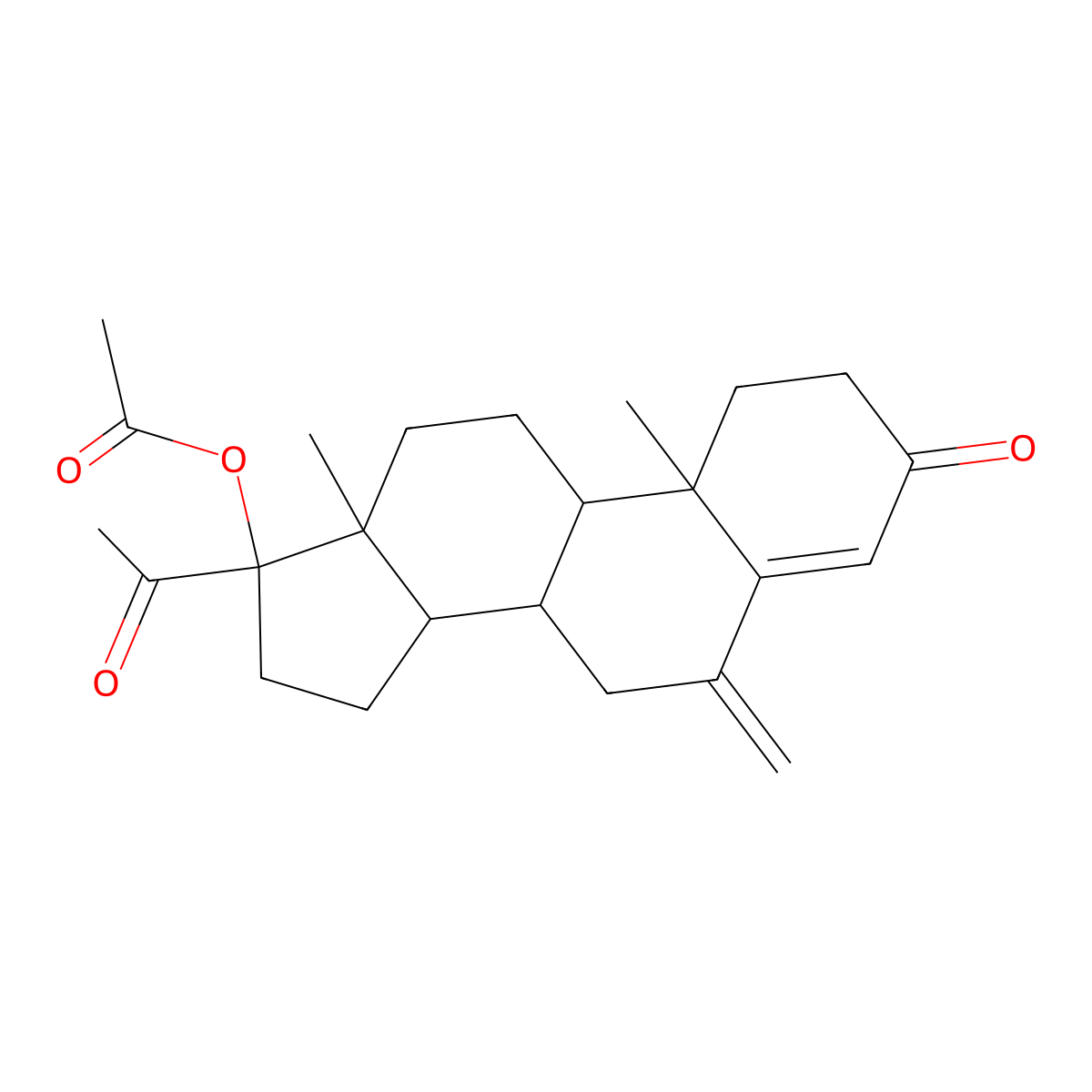 17-(Acetyloxy)-6-methylenepregn-4-ene-3,20-dione molecular structure, CAS 32634-95-0