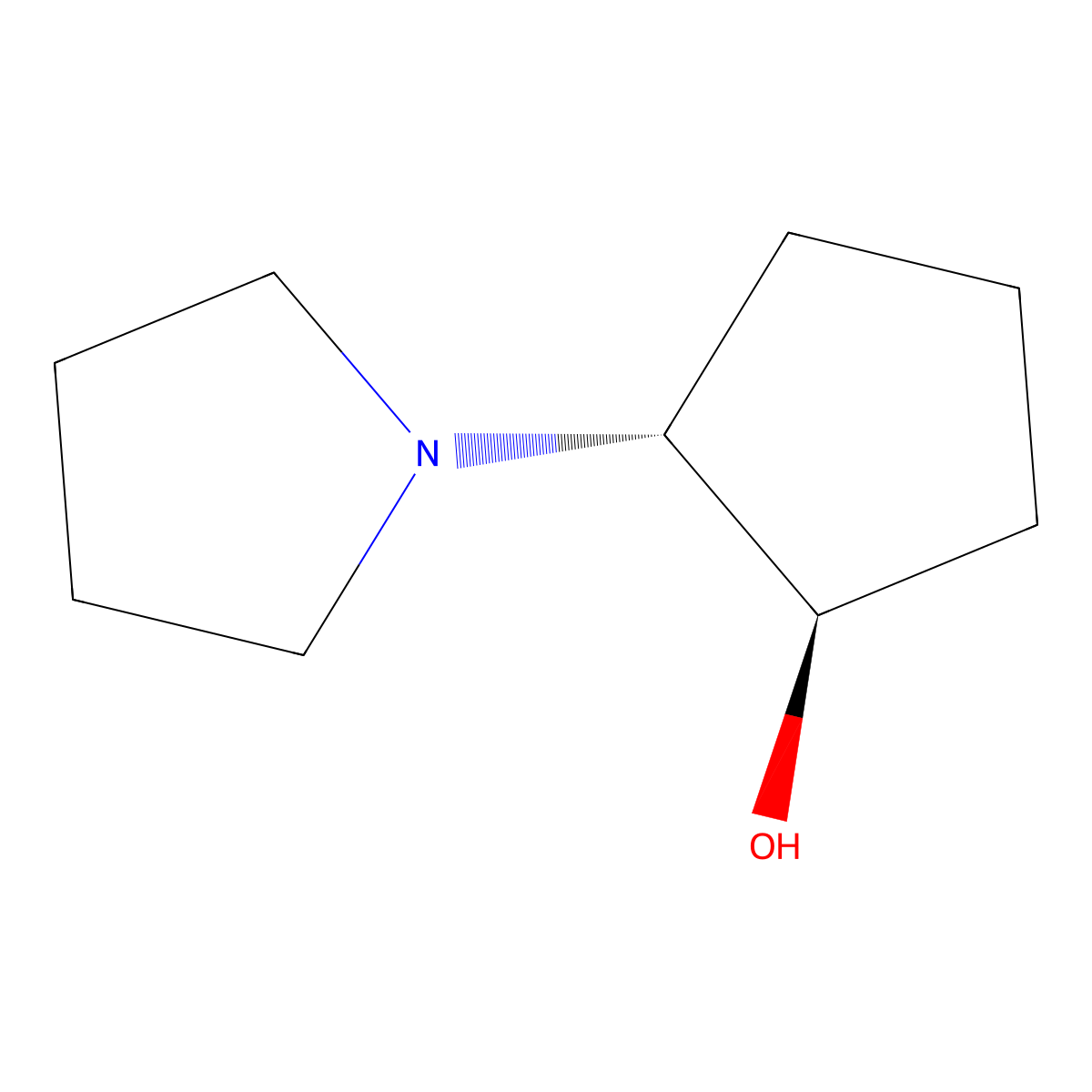 (1R,2R)-2-(Pyrrolidin-1-yl)cyclopentan-1-ol molecular structure, CAS 32635-39-5