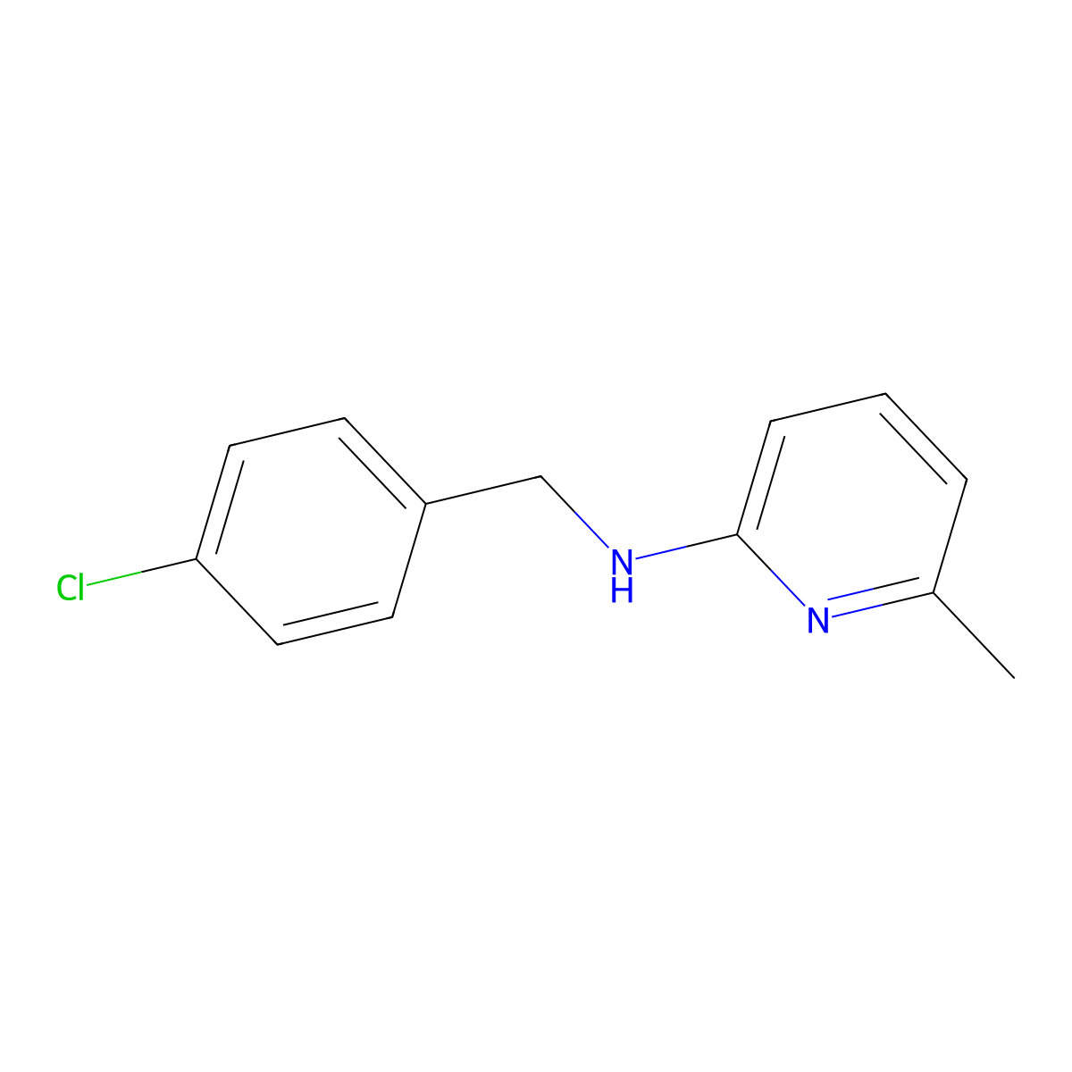 N-[(4-chlorophenyl)methyl]-6-methylpyridin-2-amine molecular structure, CAS 32635-76-0