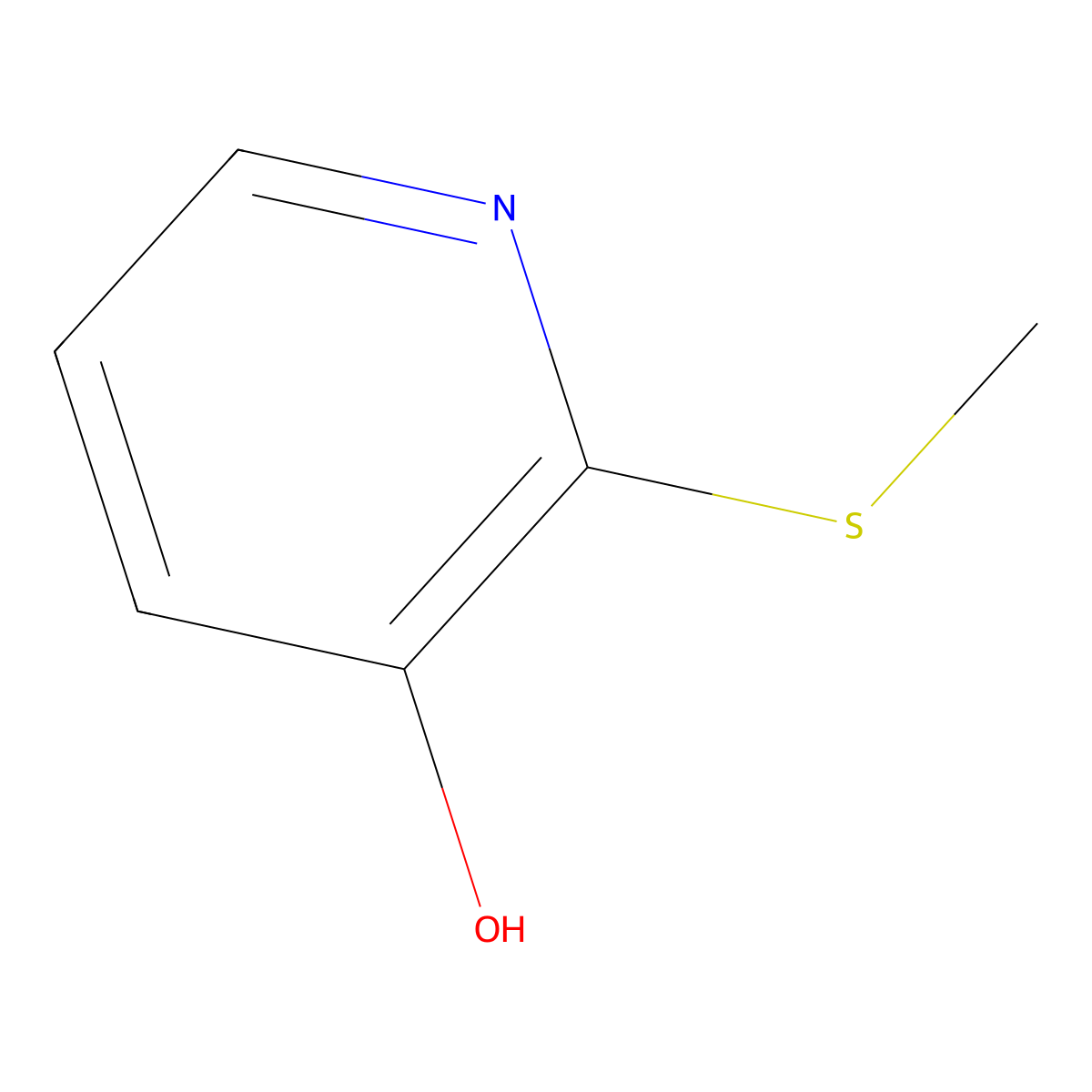 3-Pyridinol, 2-(methylthio)- molecular structure, CAS 32637-37-9