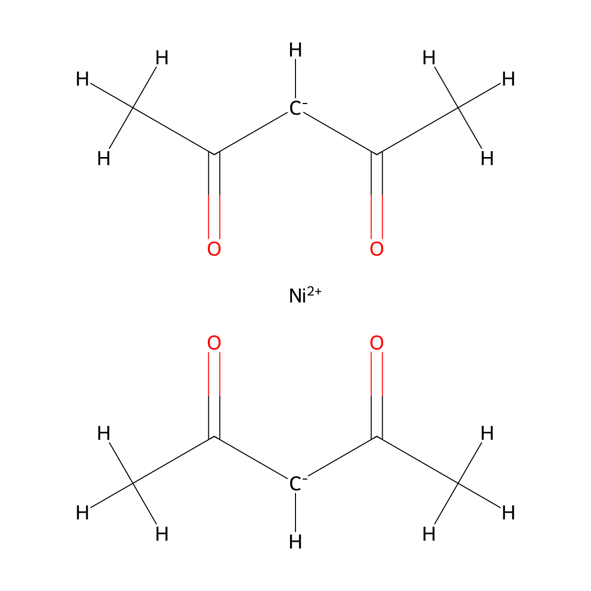 Nickel(II) acetylacetonate , Ni(acac)2 molecular structure, CAS 3264-82-2