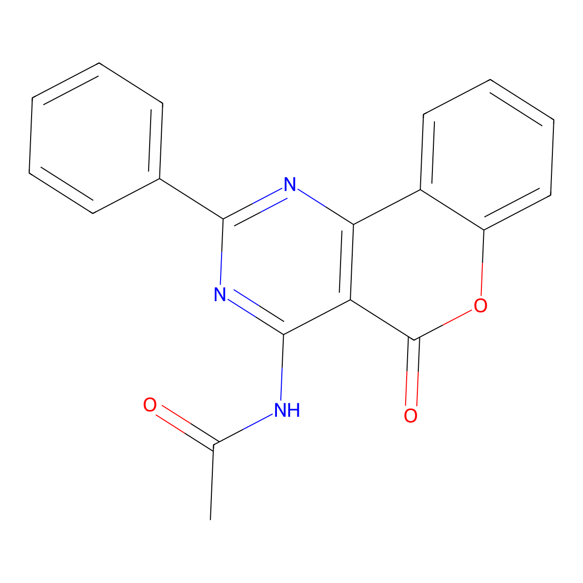 N-(5-oxo-2-phenylchromeno[4,3-d]pyrimidin-4-yl)acetamide molecular structure, CAS 32640-10-1