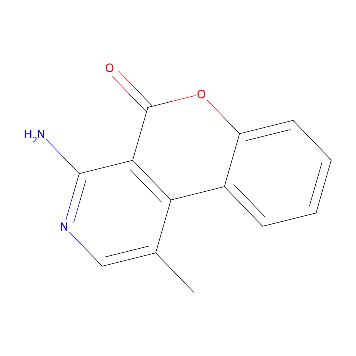 4-Amino-1-methyl-5h-chromeno[3,4-c]pyridin-5-one molecular structure, CAS 32644-30-7