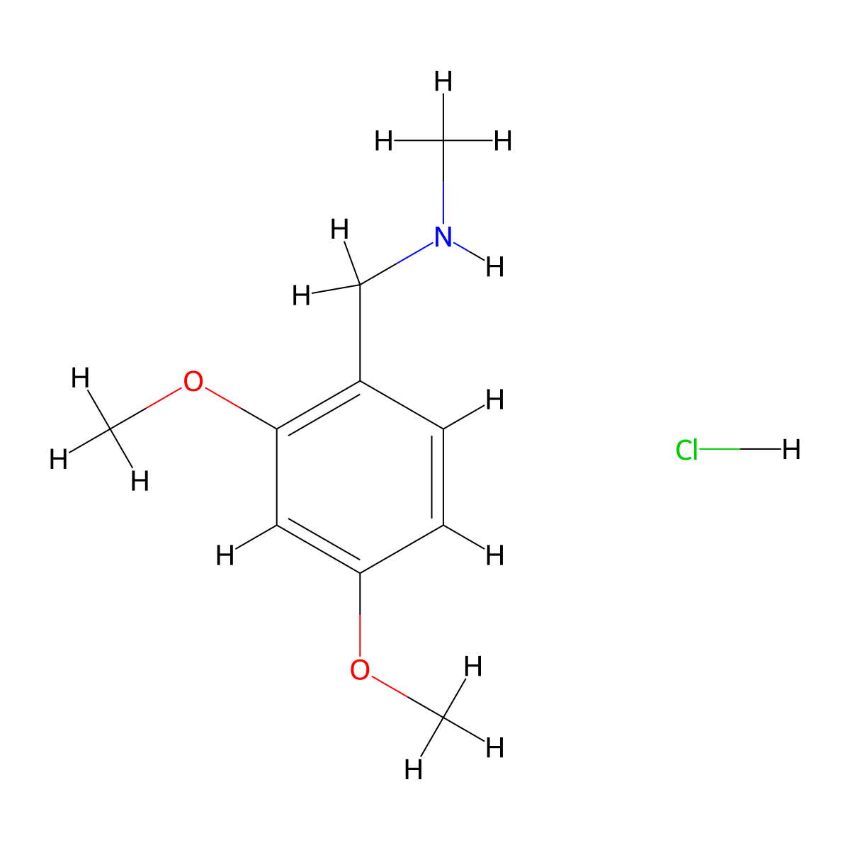 [(2,4-Dimethoxyphenyl)methyl](methyl)amine hydrochloride molecular structure, CAS 326473-23-8