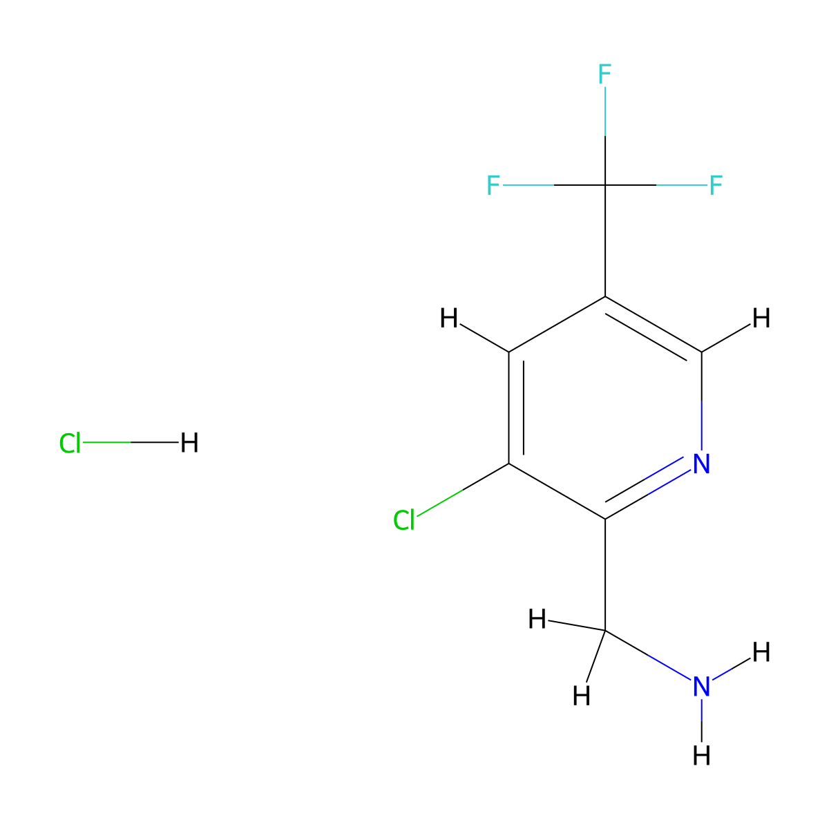 1-[3-Chloro-5-(trifluoromethyl)pyridin-2-yl]methanamine hydrochloride molecular structure, CAS 326476-49-7