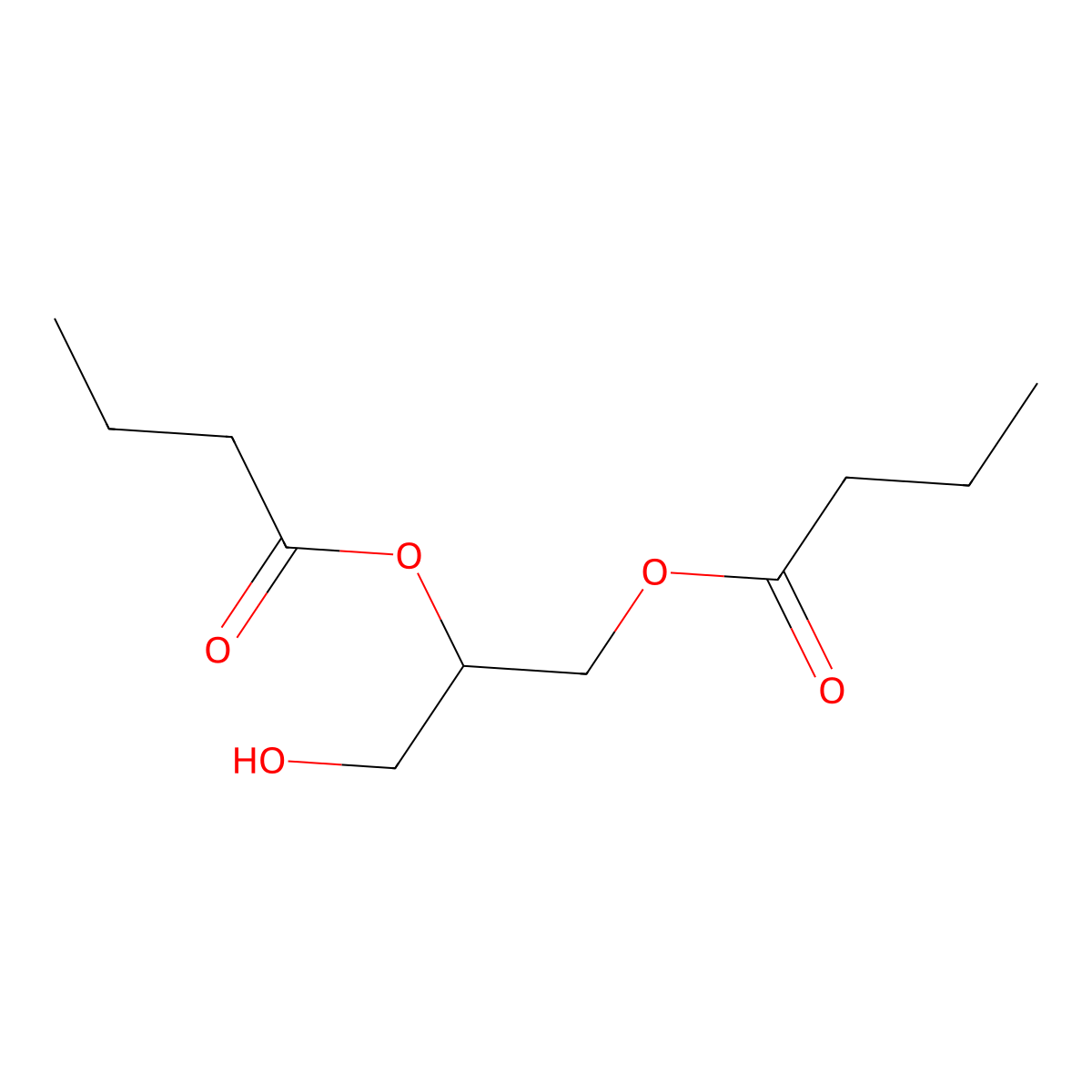 Dibutyrin molecular structure, CAS 32648-01-4