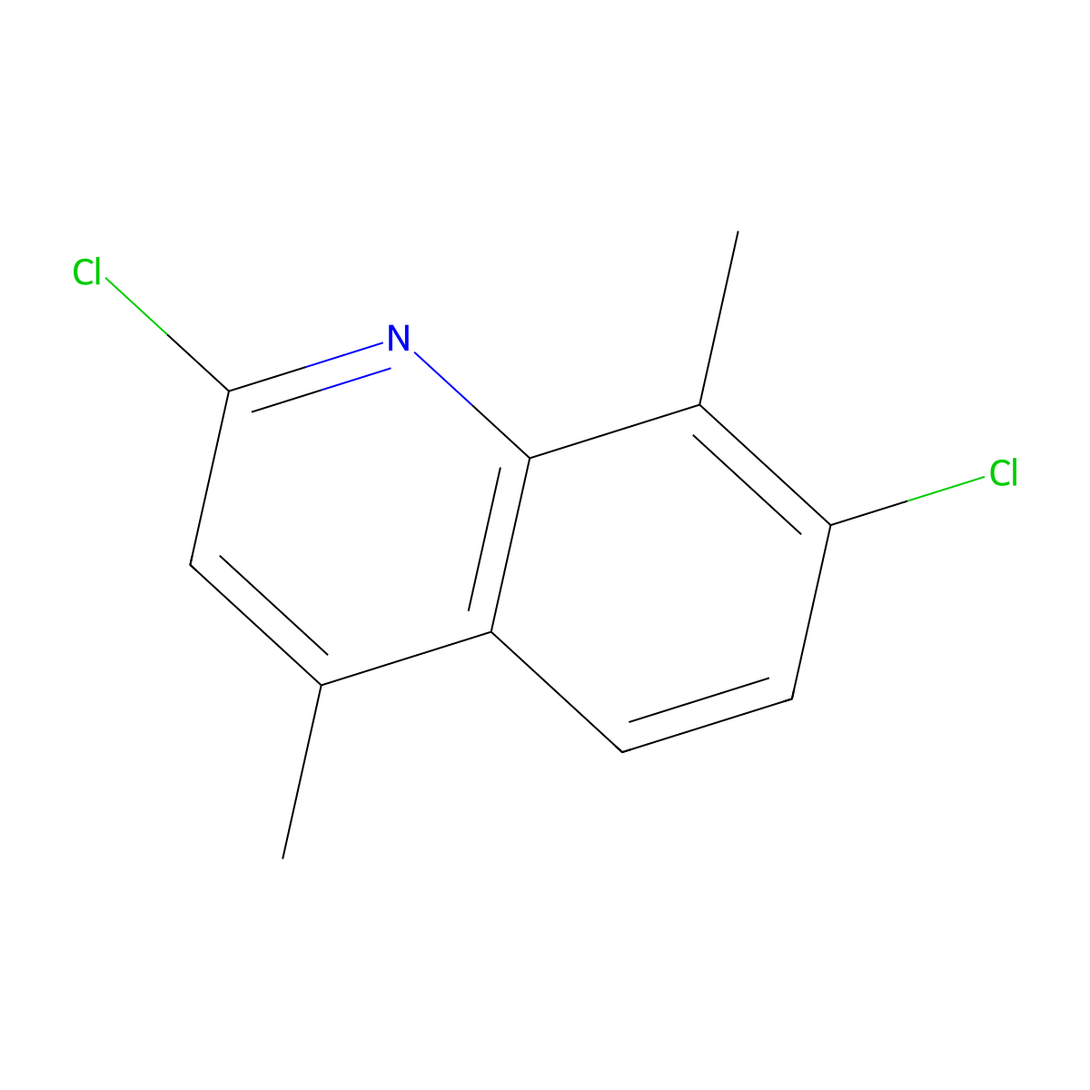 2,7-Dichloro-4,8-dimethylquinoline molecular structure, CAS 326481-08-7