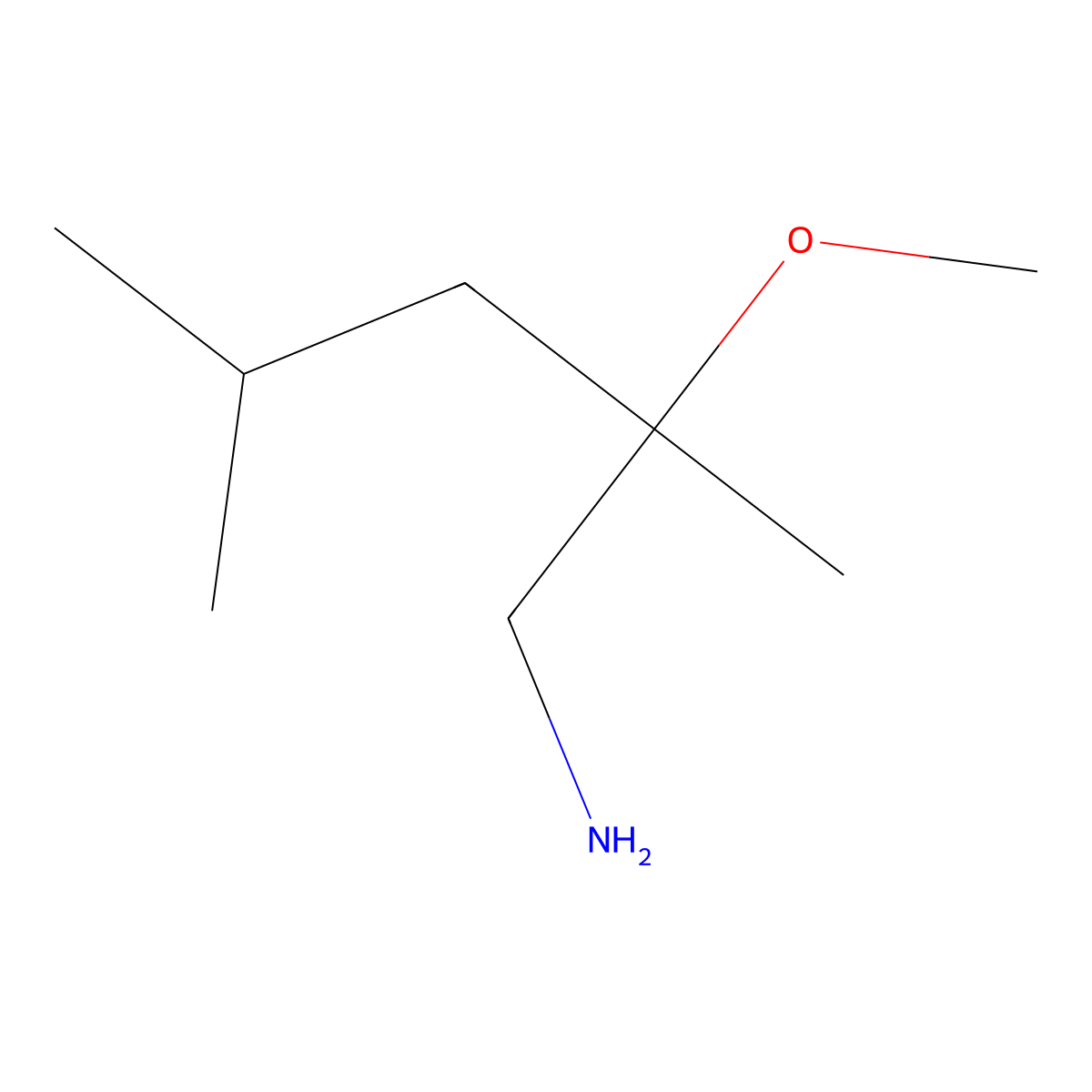 2-Methoxy-2,4-dimethylpentan-1-amine molecular structure, CAS 326487-97-2