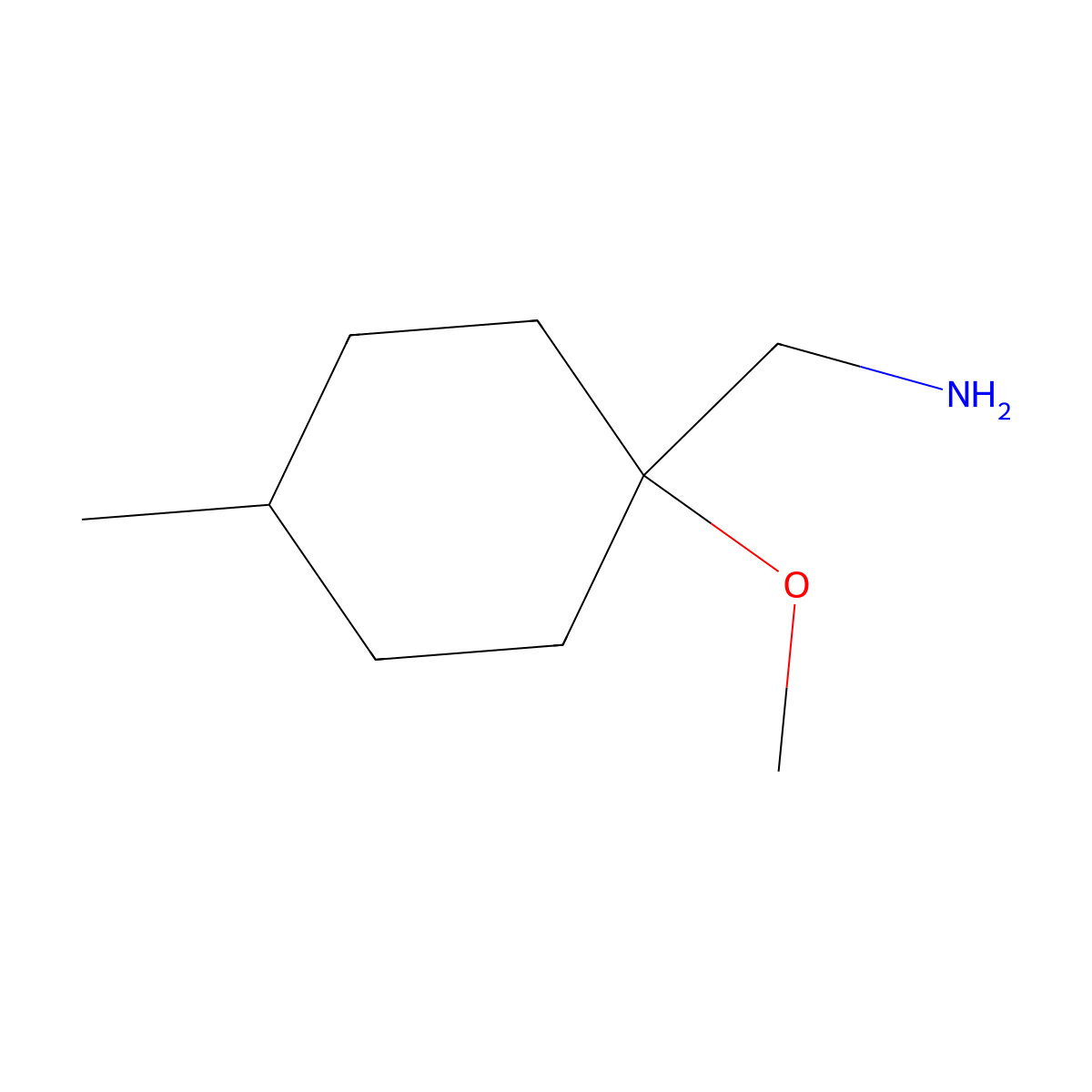 (1-Methoxy-4-methylcyclohexyl)methanamine molecular structure, CAS 326487-99-4