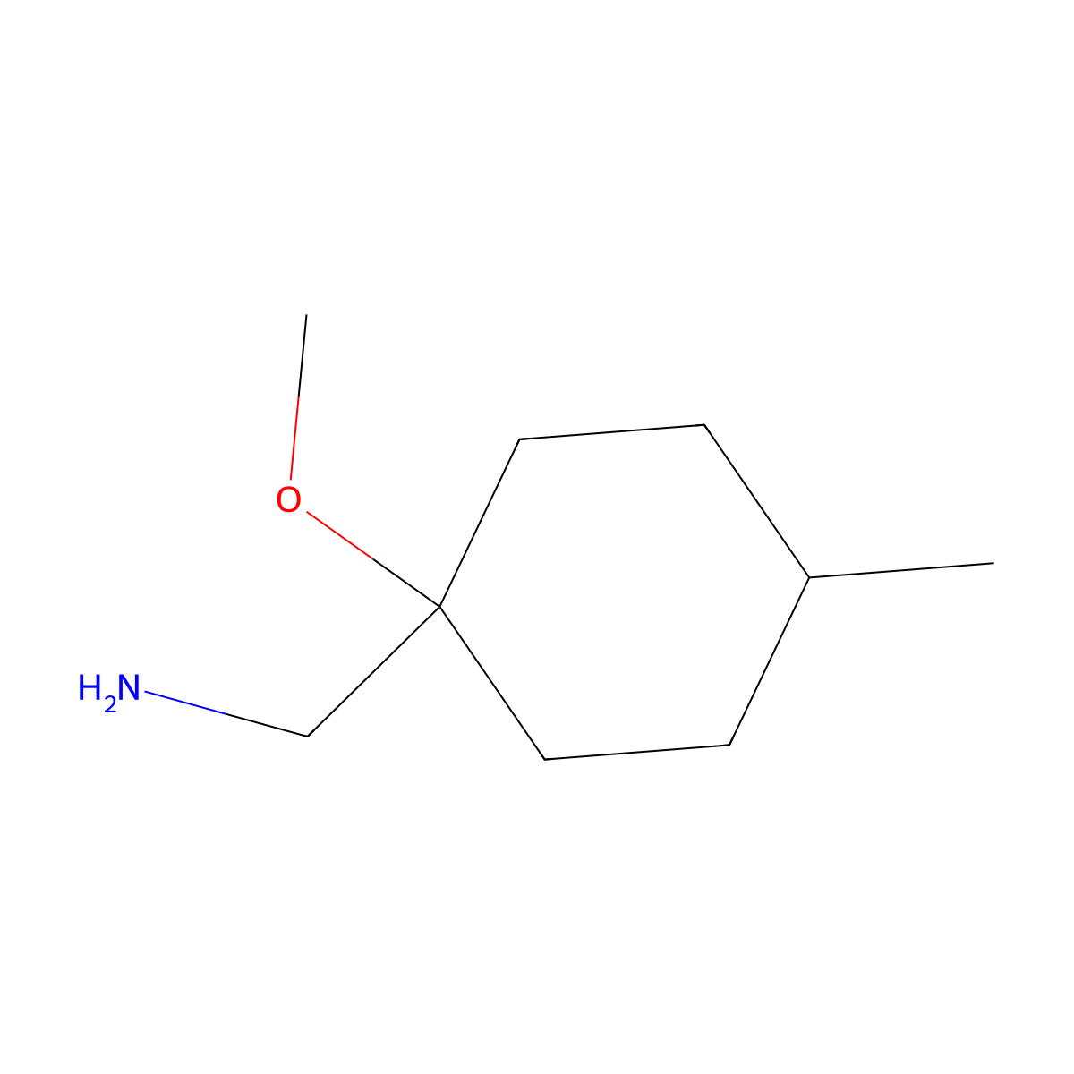 (1-Methoxy-4-methylcyclohexyl)methanamine molecular structure, CAS 326487-99-4