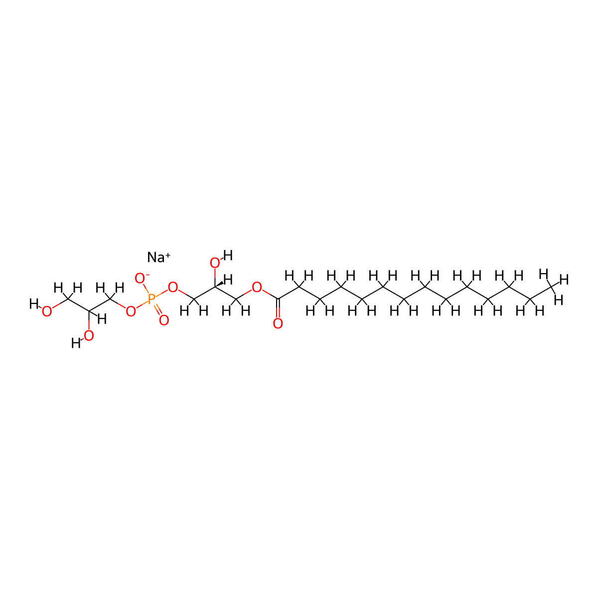 1-Myristoyl-2-hydroxy-sn-glycero-3-phospho-(1'-rac-glycerol) (sodiuM salt) molecular structure, CAS 326495-21-0