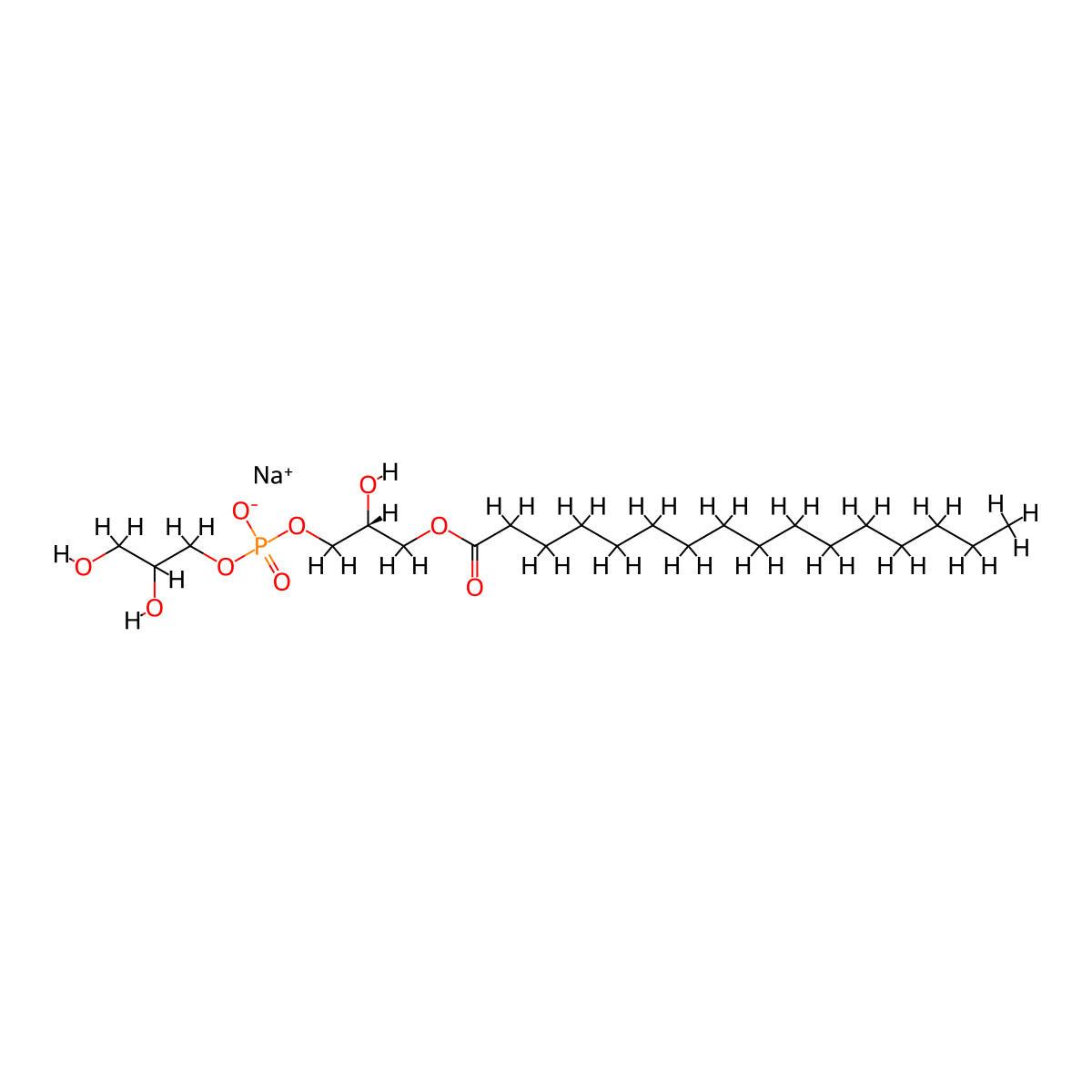 1-palMitoyl-2-hydroxy-sn-glycero-3-phospho-(1'-rac-glycerol) (sodiuM salt) molecular structure, CAS 326495-22-1